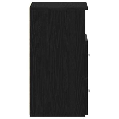 Nachtkastje met lade Zwart Eiken 50 x 32 x 60cm Bewerkt hout