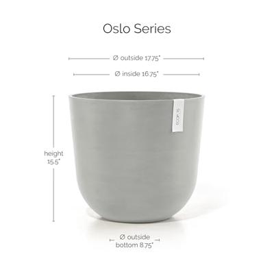 Ecopots Oslo kunststof bloempot Wit/Grijs - Ø 42,8 cm