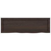 VidaXL Wastafelblad 100x30x(2-6) cm behandeld massief hout donkerbruin - thumbnail