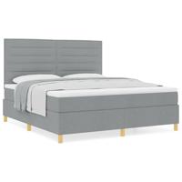 Boxspringbed met matras Lichtgrijs 180 x 200 cm Stof - thumbnail