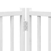 Hondenhek inklapbaar met deur 9 panelen 450 cm populierhout wit - thumbnail