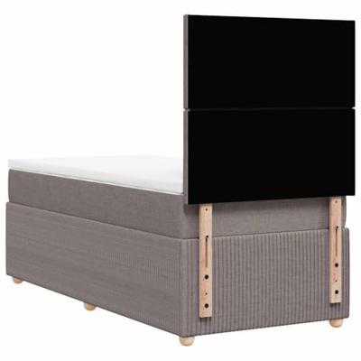 Boxspring met matras stof taupe 90x200 cm Boxspring met matras stof taupe 90x200 cm