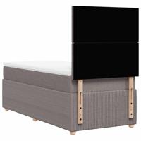 Boxspring met matras stof taupe 90x200 cm - thumbnail
