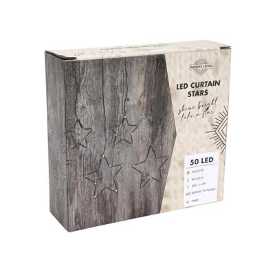 LED Gordijn ster zwart met timer 80x60cm