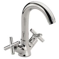 Plieger Keukenkraan Cross 1-Gats met Draaibare Uitloop en Kruisgrepen Chroom - thumbnail