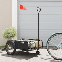 Fietstrailer oxford stof en ijzer zwart - thumbnail