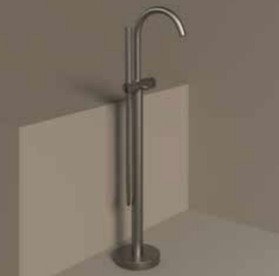 Badmengkraan IVY Bond Vrijstaand Met Draaibare Uitloop Slang 150 cm En Staaf Handdouche Geborsteld Nickel PVD