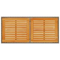Tuintafel met acaciahouten blad 115x54x74 cm poly rattan grijs - thumbnail