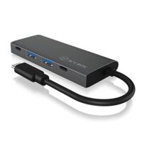 ICY BOX USB Hub 3.1 Gen 2 met 4 USB-poorten, USB 3.1 Gen2 10 Gbit/s, USB-C verbinding, geïntegreerde kabel, Antraciet, Aluminium, IB-HUB1428-C31 - thumbnail