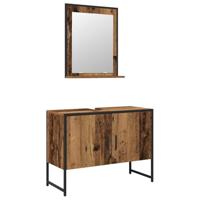 Badkamermeubelset 2 pcs Bruin 80 x 33 x 60 cm Bewerkt hout - thumbnail