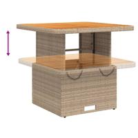 2-delige Loungeset met kussens poly rattan beige - thumbnail