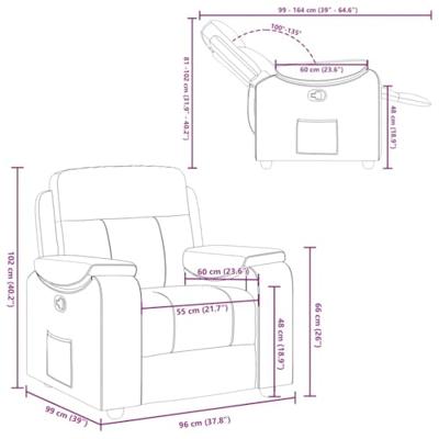 Fauteuil verstelbaar stof donkerbruin