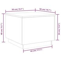 Salontafel met LED-verlichting 50x50x40 cm oud houtkleurig - thumbnail