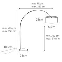 QAZQA Booglamp messing met kap bloem dessin 50 cm - XXL - thumbnail