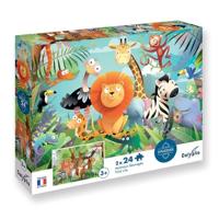 2 Puzzels - SENTOSFEER - 24 stukjes - Wilde dieren - Observatie - Geheugen - Logica - Vanaf 3 jaar - thumbnail