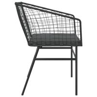 Tuinstoelen 2 st met kussens poly rattan zwart - thumbnail