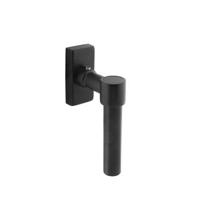 Intersteel Raamkruk draaikiep L-vorm op rechthoekig rozet - mat zwart - thumbnail