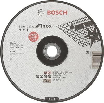 Bosch Accessories 2608601514 2608601514 Doorslijpschijf gebogen 230 mm 1 stuk(s) Inox