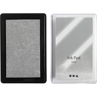 Creativ Company Stempelinkt, h: 2 cm, afm 9x6 cm, zilver, 1 stuk