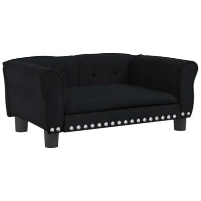 VidaXL Hondenmand 70x45x30 cm fluweel zwart