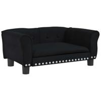 VidaXL Hondenmand 70x45x30 cm fluweel zwart - thumbnail