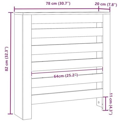 VidaXL Radiatorafdekking zwart eiken 78 x 20 x 82 cm bewerkt hout VidaXL Radiatorafdekking zwart eiken 78 x 20 x 82 cm bewerkt hout
