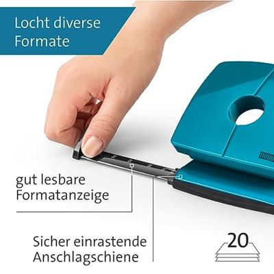 Novus Office 025-0654 Bureauperforator B 220 COLOR ID 2.0 Petrol 20 vel (80 g/m²)