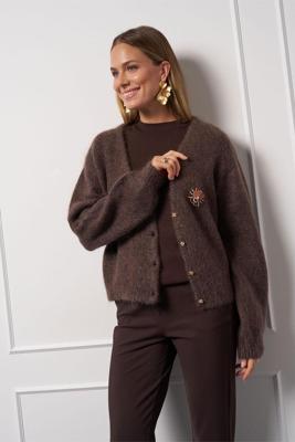 Studio Anneloes Feddie Lurex Cardigan 13345 Vest 8700 Espresso
