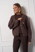 Studio Anneloes Feddie Lurex Cardigan 13345 Vest 8700 Espresso - thumbnail
