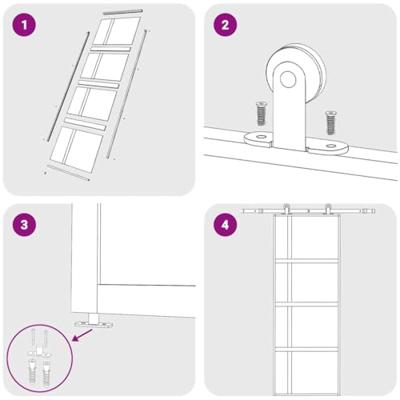 Schuifdeur 76x205 cm helder ESG-glas en aluminium goudkleurig