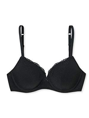 BH Beugel BH - Pure Cotton - Zwarte Katoenen bh met kant