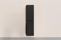 Kolomkast Wiesbaden Novira 160x40x35 cm Afgeronde Hoeken Geribbeld Mat Zwart - thumbnail