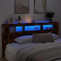 Hoofdeinde met LED 220x18,5x103,5 cm bewerkt hout gerookt eiken - thumbnail