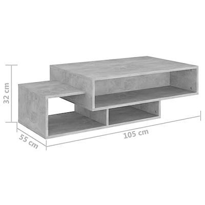 Salontafel 105x55x32 cm bewerkt hout betongrijs