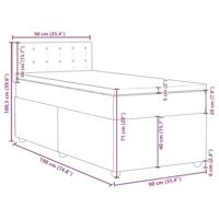 Boxspring met matras stof lichtgrijs 90x190 cm - thumbnail