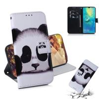 Panda patroon gekleurde tekening horizontale Flip lederen case voor Huawei mate 20 X met houder & card slots & portemonnee - thumbnail