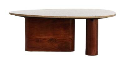 Light & Living Salontafel 'Mahelona' Travertin en Acaciahout, 90 x 72cm