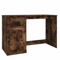 Bureau met lade 115x50x75 cm bewerkt hout gerookt eikenkleurig - thumbnail