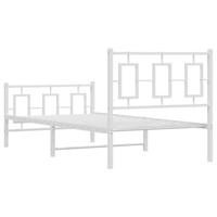 Bedframe met hoofd- en voeteneinde metaal wit 90x200 cm - thumbnail