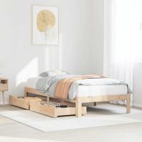 Bedframe met lades massief grenenhout 140x190 cm - thumbnail