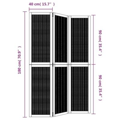 Kamerscherm met 3 panelen massief paulowniahout bruin - thumbnail