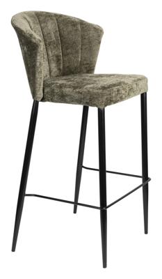 Dutchbone Barstoel 'Georgia' Chenille, kleur Groen (zithoogte 75cm)