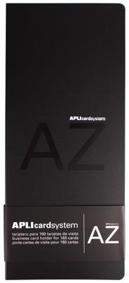 Apli Visitekaartenmap, Ft 27,5 x 12 cm, voor 160 kaarten, zwart
