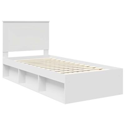 Bedframe met hoofdeinde Wit 90 x 190 cm Massief grenenhout