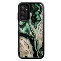 Samsung Galaxy A14 zwarte case - Green waves - thumbnail