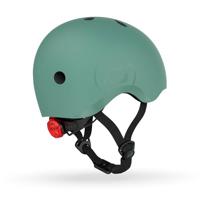 Scoot & Ride helmet - kinderhelm - s 51-55 cm - led achterlicht - magnetische sluiting - verstelbaar - forest - thumbnail
