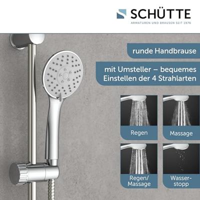 Schutte NAPOLI doucheset | 60 cm Glijstang - 3 standen - chroom
 - 64830 - thumbnail