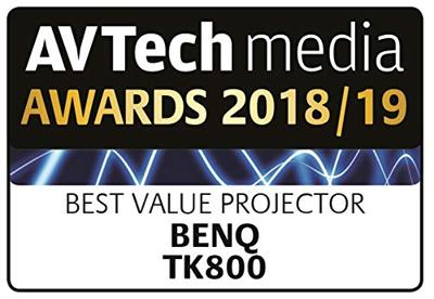 BenQ TK800 DLP projector (4K UHD, 3840 x 2160 pixels, HDR, 92% rec. 709, 3000 ANSI lumen, football mode, 10.000:1 contrast, HDMI)