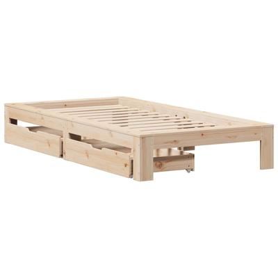 Bedframe zonder matras massief grenenhout 120x190 cm