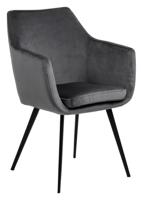 Bendt Eetkamerstoel 'Rikke' Velvet, kleur Donkergrijs - thumbnail